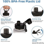 Volhoply 40 oz Insulated Water Bottles Paracord Handle, Stainless Steel Sports Bottle with Spout Lid, Double Walled Vacuum Water Cups with Wide Mouth, Reusable Water Jug for Adults (White, 1 Set)