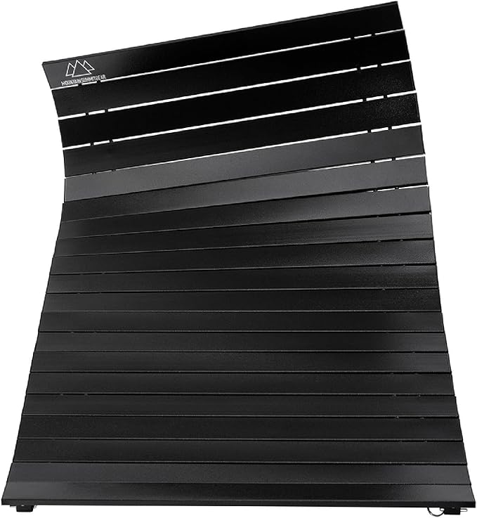 Heavy-Duty Roll-Top Table for Camping - Portable Aluminum-Top Folding Table with Steel Frame by Caddis Sports (Medium)