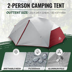 Forceatt Tent for 2 and 3 Person is Waterproof and Windproof, Camping Tent for 3 to 4 Seasons,Lightweight Aluminum Pole Backpacking Tent Can be Set Up Quickly,Great for Hiking