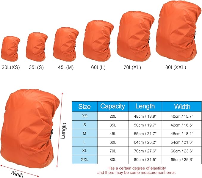 PATIKIL Waterproof Backpack Rain Cover Oxford Cloth Backpack Cover Anti-Slip Cross Buckle Straps for Hiking Camping