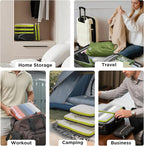 Cipway Compression Packing Cubes Mesh, Lightweight Luggage Organizer Bags with Laundry Bag,Toiletries Bag and Shoe Bag, Travel Essentials for Carry on Suitcase（8Pcs,White）
