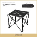 ARROWHEAD OUTDOOR 26” (66cm) Portable Camping Folding Table, 2 Cup Holders, Square, Carrying Case, Steel Frame, High-Grade 600D Canvas