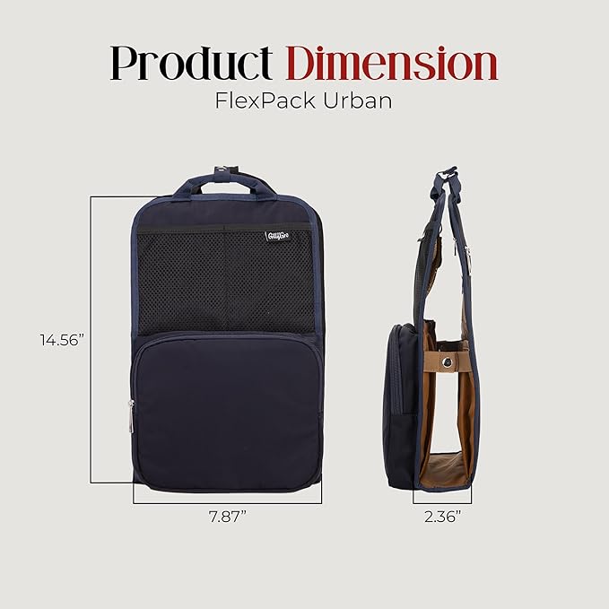 Unisex Foldable Vertical Backpack Organizer Insert for Tote Bag, Carry On, Picnic, Camping - With Pockets & Handle