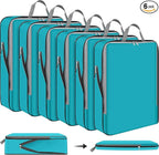 Hosuly 6 Pcs 17.3 x 12.6'' Compression Packing Cube Bag Extra Large Travel Expandable Space Saving Organizers XL for Luggage Storage(Blue)