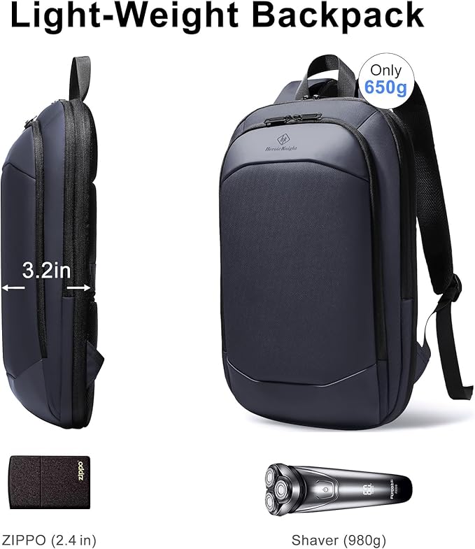 Slim Laptop Backpack for Men,Waterproof Expandable High Tech Business Work Backpack for Men and Women,15.6 Inch Lightweght Anti-theft Travel Backpack Durable College Casual Daypack Computer Laptop Bag