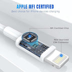 iPhone Charger 3Pack 6FT MFi Certified USB A to Lightning Cable Fast Charging Cords Apple Charger Compatible with iPhone 14 13 12 11 XS XR X Pro Max Mini 8 7 6S 6 Plus 5S SE iPad iPod Airpods