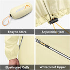 APEXUP Packable Rain Jacket Men with Reflective Zipper, Lightweight Waterproof Raincoat, Mens Rain Jacket for Outdoor Sports