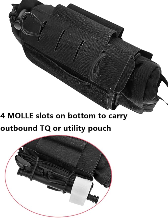 SABADO Rapid/Quick Deploy First Aid Kit Pack Tactical IFAK Pouch Two-Piece System Med Roll Carrier Hypalon Handle Outdoor Sport Hunting Bag