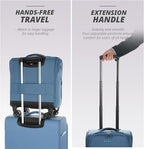 Verage Underseat Carry On Luggage with Wheels & USB Port,14 inch Coast Blue Wheeled Spinner Bag Carry-on Luggages for Airlines, Lightweight Suitcase Men Women, Pilots and Crew