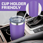 20 oz Tumbler with Lids and Straws, Stainless Steel Insulated Travel Coffee Mug, Double Wall Vacuum Insulated Tumblers, Powder Coated Coffee Tumbler for Cold & Hot Drinks (Purple)