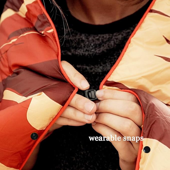 Camping Blanket, Puffy Waterproof Travel Blanket, Warm Cozy Picnic Blanket, for Outdoors, Travel, and Mountain.(Mountain, 78" x 56")