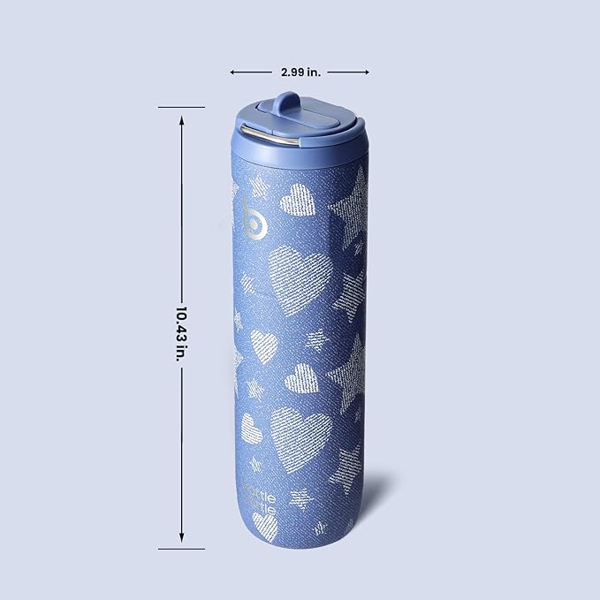 BOTTLE BOTTLE Insulated Water Bottle 24oz with Straw Lid and Handle for Sports Travel Gym Stainless Steel Water Bottles Double-Wall Vacuum Metal Leak Proof BPA-Free