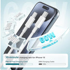 Fast Charger for iPhone 17 16 15 Charger Fast Charging 3Pack, 6+6+10ft USBC to USBC Cable Cord &20W Type C Block for iPhone 17/17 Air/17 Pro Max/17 Pro/16 15 Pro Max/Pro/Plus,iPad Pro/Air/Mini