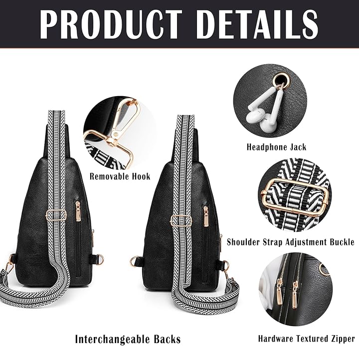 Cross Body Bags for Woman Men Sling Bag Chest Bag with Adjustable Strap Crossbody Handbags Women's Crossbody Bags