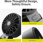 JISULIFE Handheld Fan Life7 – Ultimate Flexibility: High-Power Motor, LED Display, 13 Hrs Cooling, 3600mAh Rechargeable, 5-Speed, Foldable Design, 3-IN-1 Portable Fan for Travel Cruise Beach(Black)