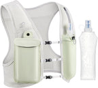 Running Vest for Women Men, USA Original Patent, Adjustable Chest Straps Running Hydration Vest with 500ml Soft Flask, Lightweight Reflective Hydration Backpack for Marathon