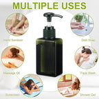 Domensi 12 Pcs 100ml /3.4 oz Pump Bottle Mini Travel Bottles Small Dispenser Containers Plastic Pump Lotion Dispenser Empty Square Travel Size Containers Toiletries (Green,Brown)