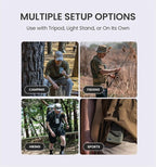 Claymore Clip Fan Khaki – Portable Rechargeable Fan with 5200mAh Battery, 5-Speed Quiet BLDC Motor, Hands-Free Clip Design with Neck Strap, USB-C Charging – Ideal for Camping, Hiking, Outdoor Use