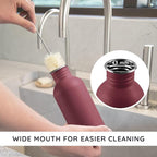 Bambaw 750 ml Metal Water Bottle, Red Sports Bottle, Non-Insulated Water Bottle, Stainless Steel Bottle 750 ml, BPA-Free Bottle, Reusable Bottle – Cherry Red