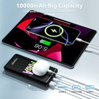 2-Pack 10000mAh Portable Charger Power Bank, Ultra Slim Battery Pack, 15W USB-C Fast Charging, Power Bank for iPhone 15/14/13/12, Galaxy S24/23/22/21, Pixel and etc (Word Model)