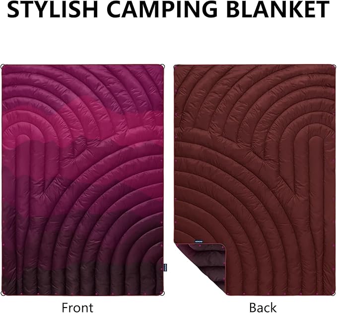 Camping Blanket,Lightweight Puffy Printed Camping Blanket Packable Outdoor Blanket for Camping,Traveling, Stadium, Hiking, Picnics