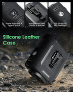 Portable Waist Fan Clip on, Personal Wearable Belt Fan 10000mAh Rechargeable Battery Under Shirt,5 Speeds with light, Neck Fan Hands-Free Cooling For Outdoor Camping Travel (Black)