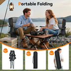 Camping Chairs for Adults Heavy Duty, Oversized Fully Padded Folding Chairs for Outside with Cup Holder, Cooler Bag and Side Pocket, Support 400 Lbs, Versatile for Sports,Outdoors & Lawns