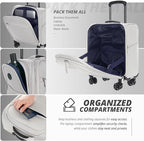 Verage Underseat Carry On Luggage with Wheels & USB Port,14 inch Cloud Gray Wheeled Spinner Carry-on Luggages Bags for Airlines, Lightweight Overnight Suitcase for Men Women