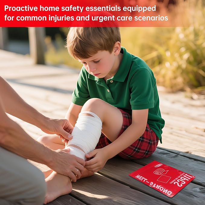 11Pcs First Aid Kit Refill - Assorted Gauze Pads & Bandages for Home, Outdoor Cuts, Scrapes Replenish Pack