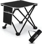 Portable Camping Stool with Side Pocket Camping Seat 12.5in Foldable Comfortable Widening Heightening for Travel Camping Fishing Hiking Gardening Picnic Beach BBQ Outdoor