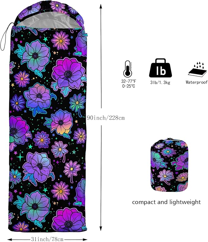 Axolotl Unicorn Sleeping Bag for Kids Boys Girls–Lightweight Warm Cold Weather Sleeping Bags,Waterproof Portable Sleeping Bag with Compression Sack for Camping Backpacking Outdoor Indoor