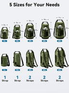 HEETA Dry Bag Waterproof for Women Men, 5L/10L/20L/30L/40L Roll Top Lightweight Dry Storage Bag Backpack with Phone Case for Travel Swimming Boating Kayaking Paddle Board Camping Beach Accessories