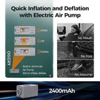 OGERY Self Inflating Sleeping Pad with Electric Pump, 3.15" Ultra-Thick Memory Foam Camping Pad, 4 Season Camping Mattress Pad with Built-in Pillow, Camping Essentials Gear for Tent Travel Car