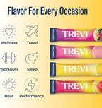 TREVI™ Sugar Free Electrolytes - Drink Mix Hydration Powder Packets - 28 Count - Lemonade Variety Pack - Lemonade, Pink Lemonade, Raspberry Lemonade, Berry Lemonade