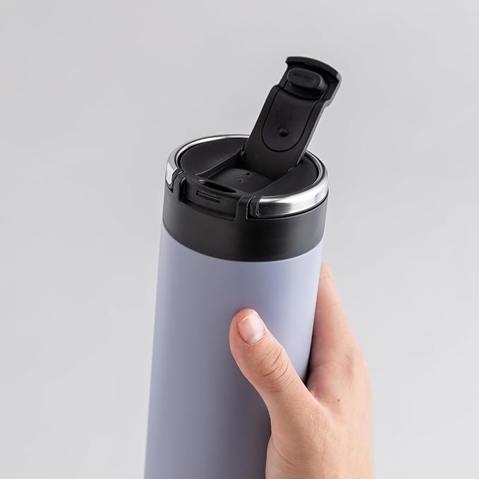 Maxi Stainless Steel Water Bottle 26oz - Double wall vacuum insulated | Integrated carry handle | leak proof flip top lid | Lightweight & stylish - Lilac