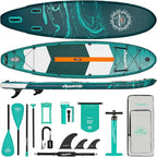 11'6"x35"x6" Wood Grain Stand Up Paddle Board Inflatable, Portable SUP Paddleboard with Complete Accessories, Camera Mount and 10L Dry Bag,Extra Wide Blow Up Paddle Board for Adults Youth Family