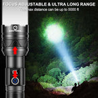 Rechargeable Flashlights 2000 High Lumens, Long Range 5000ft, Super Bright LED Flashlight USB C, High Powerd Multi-Functional Heavy Duty Strong Flash Light High Beam, for Emergency Security Camping