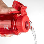 Fanhaw 32 oz Clear Water Bottle with Fast-Flow Spout Lid, BPA-Free Tritan, Wide Mouth, Leakproof, Reusable Bottle for Gym, School, Office, Travel (Red)