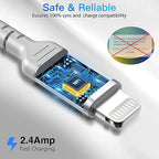 6 Inch iPhone Charging Cable, 3 Pack Braided Short iPhone Charger Cord [MFi Ceritified] Compatible with Apple iPhone 14 13 12 11 Pro Max/Mini XS XR X 8 7 Plus SE2 iPad, Short Lightning Cable
