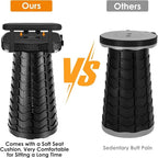 2 Pack Collapsible Stool with Soft Removable Cushion & Waterproof Carry Bag - Lightweight Folding Stool, 485lbs Capacity, Portable for Adults, Camping, Fishing, Hiking, Outdoor, Travel