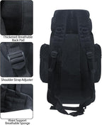 80L Hiking Backpack Camping Travel Daypack Waterproof Adjustable Extra Large Backpack Climbing Trekking Outdoor Sport Bag Molle Rucksack for Men Women (Black)