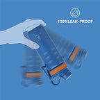 IDEUS Insulated Stainless Steel Water Bottle with 2 Leak-Proof Lids, Thermal Water Flask for Hiking Biking, 18oz, Bright Blue