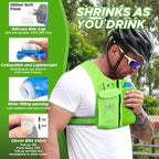 REVALI Zip Reflective Running Vests with Hydration Bottle, Adjustable Waistband & Breathable Material, Chest Pack Gear Phone Holder for Men & Women