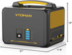 VTOMAN Jump 600X Portable Power Station with Extra Battery, 600W/939Wh LiFePO4 Battery Solar Power Station with 600W Constant-Power, Regulated 12V DC, PD 60W USB-C for Camping, Off-grid, Home Backup