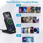 15W Samsung S25 Wireless Charger Fast Charging Stand for Galaxy S25 Ultra/S25 Plus/S24 Ultra/Z Flip7/Fold7, Android Wireless Charging Station with QC Adapter for Pixel 10 9 Pro XL/Fold/8 iPhone 17 16