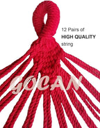 Brazilian Double Hammock 2 Person Extra Large Canvas 250x160cm Total Length 350cm Load 500lb Cotton Hammock for Garden Outdoor and Indoor Rainbow(98 * 65'')