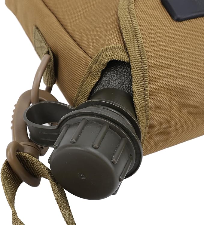 Outdoor Water Canteen, 1.5L Large Capacity Outdoor Water Bottle Handheld Portable Flat Camping with D Shaped Buckle & Adjustable Strap Buckle for Camping, Backpacking, Hiking