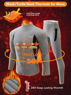 romision Thermal Underwear for Men Long Johns Fleece Lined Hunting Gear Bottom Top Set Base Layer for Cold Weather Gift