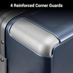 LEVEL8 Carry On Luggage Airline Approved Zipperless with Aluminum Frame, Hard Case Luggage with Spinner Wheels, Metal Travel Suitcase with Double Tsa Locks, 20 Inch, Blue