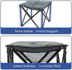 Padded Camping Stool, 18 Inch Oversized Camping Foot Rest, 500lb Camping Chairs Outdoor Footstool Portable Camping Ottoman for Camping Gardening Fishing w/Storage Net Carry Bag(2, DarkGreen)